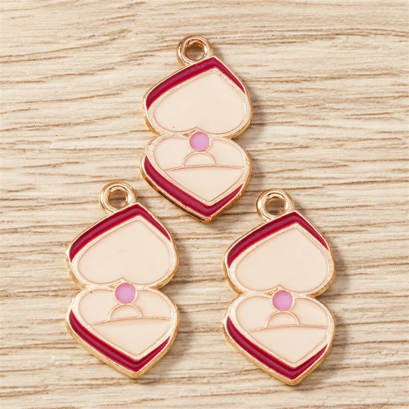 10 Stück süße Mischung Emaille Liebe Herz Buchstaben Charms Anhänger für DIY Halsketten Ohrringe Valentinstag Schmuckherstellung Zubehör – Detail 10