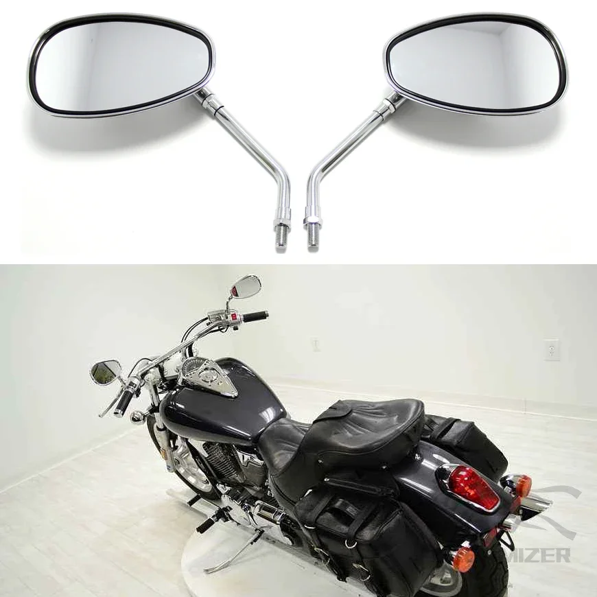 10MM Chrome Rearview Mirrors Motorcycle Motocross Scooter E-bike Racing Motorbike Side Mirror Rear View Accessories