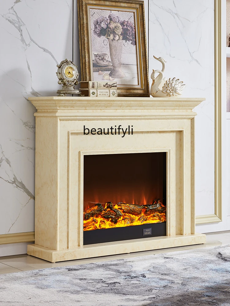 

American fireplace 3D simulation flame simple imitation marble fireplace decorative cabinet household