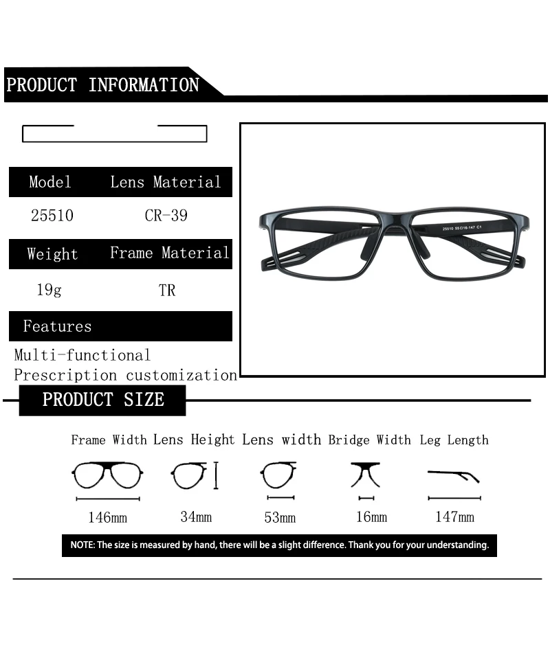 Ultra-licht Professionelle Sport Brille Männer Rahmen Myopie Gläser Rezept Photochrome Anti Blue Ray Femal Nearsight Brillen – Detail 8