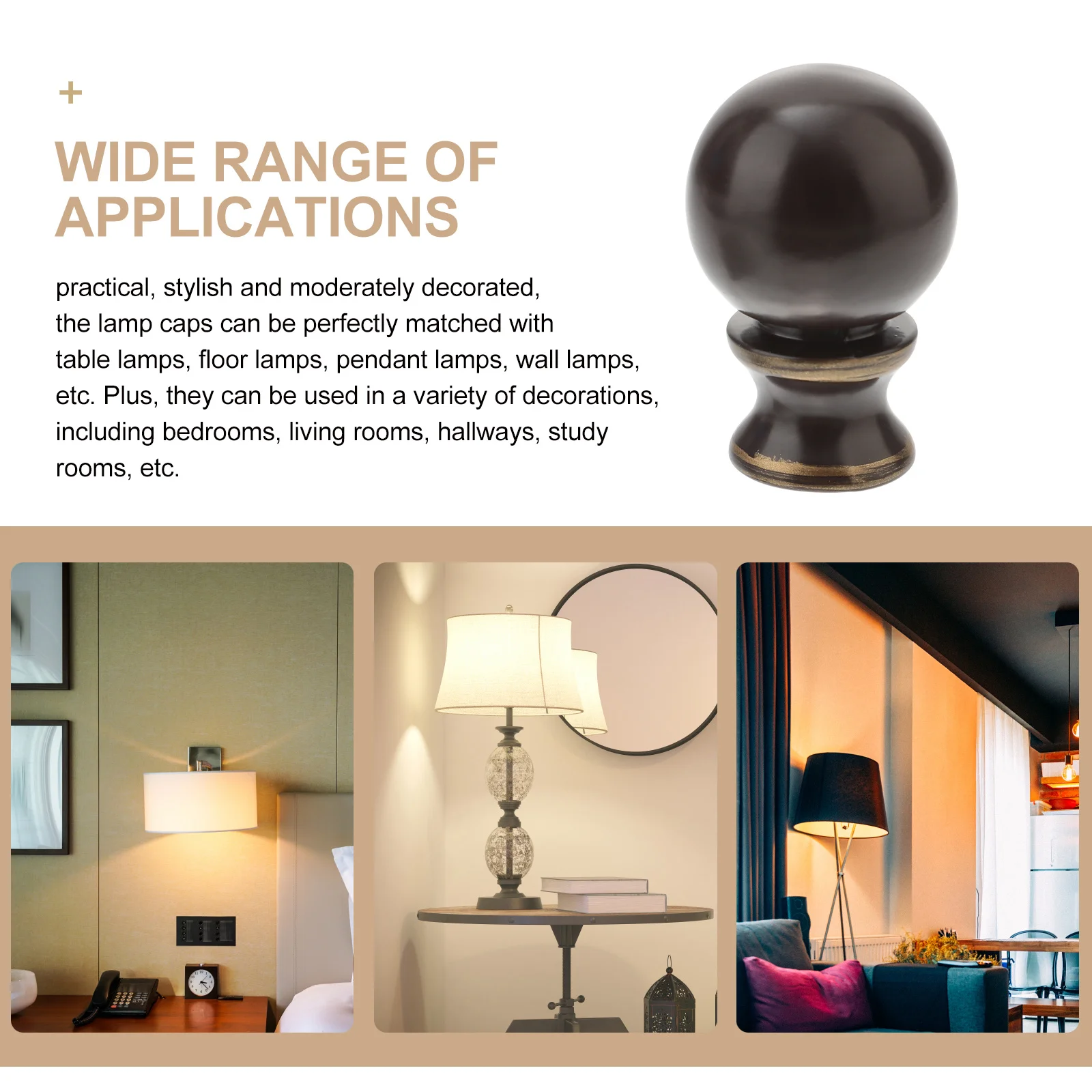 2 pcs Retro Table Finials Iron Ball Shape Cap Holder For Bedroom Living Room Lamp Shade Finials Table Lamp Caps Knobs Light Ball