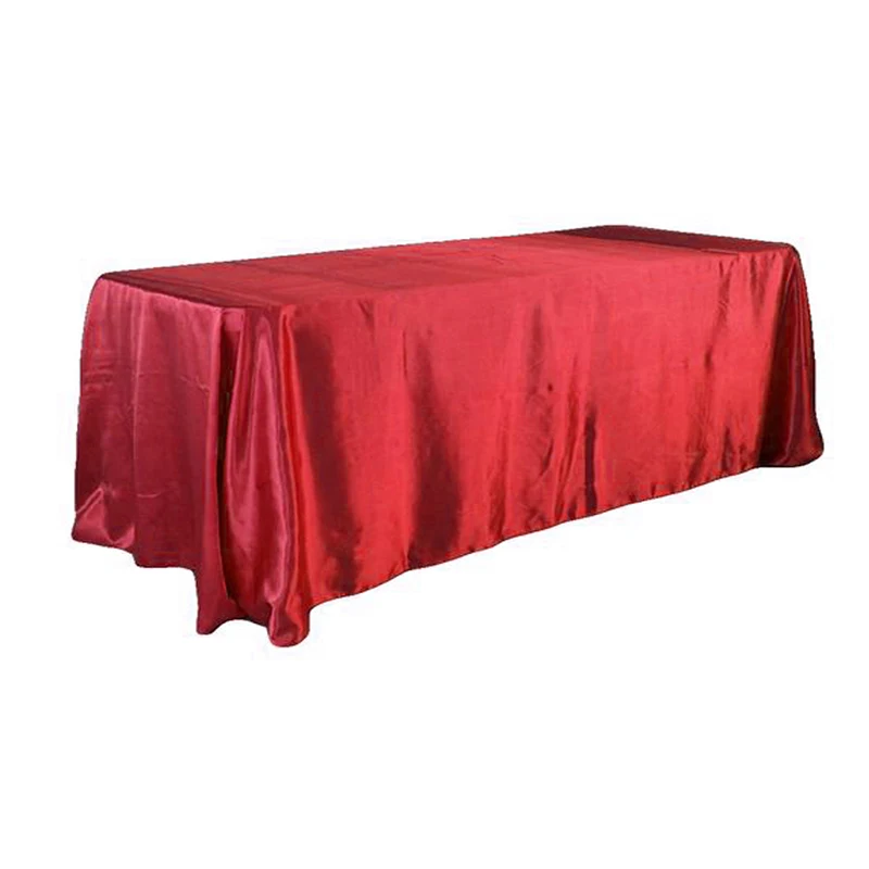 228x335cm Rectangle Solid Color Satin Wedding Tablecloth Table Cloth For Hotel Banquet Party Events Decoration Table Cover