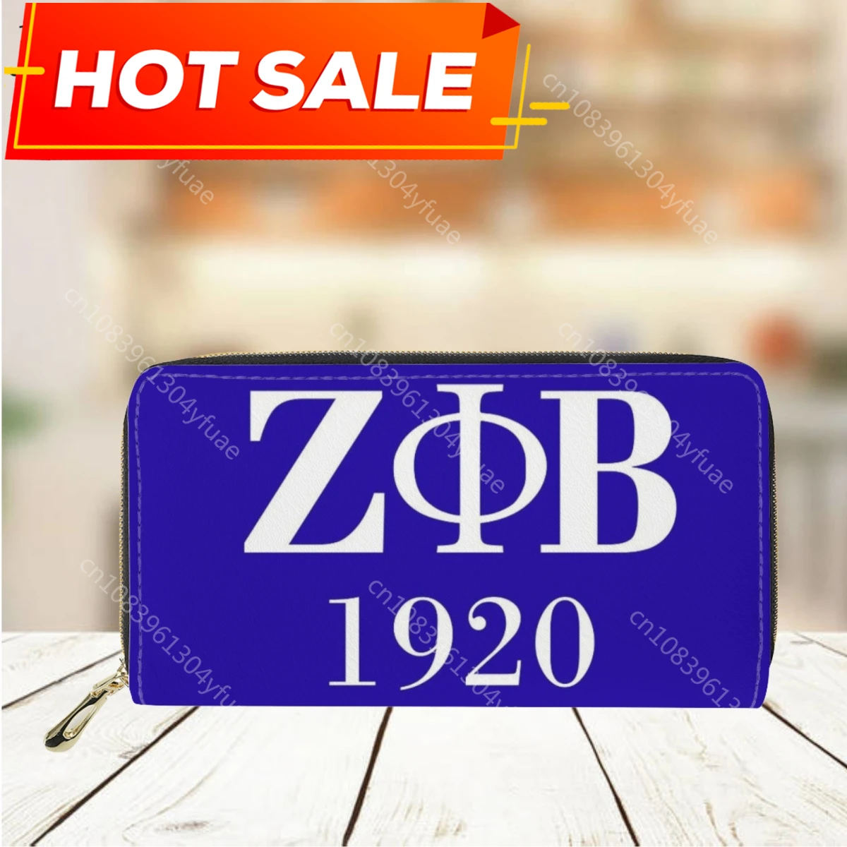 Jackherelook Zeta Phi Beta Sorority1920 Design Long Leather Wallet for Women Classic Business Credit Card Holder Purse Money Bag