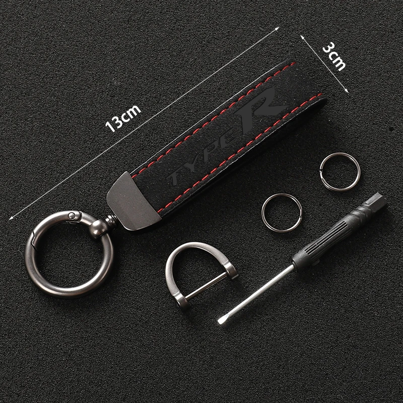 Fashion Suede Keychain 4s Shop Exquisite Gift Keyring With Horseshoe Buckle For Honda TYPE R Civic xrv crv City Accord Fit Jazz