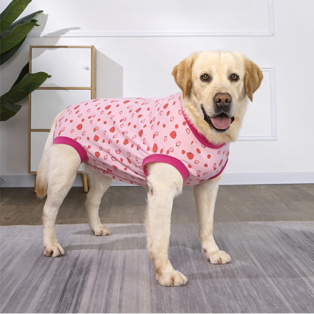 Thin 4-Leg Dog Recovery Suit with Belly Coverage for Medium Large Dog All-Season Post-Surgery Vest for Golden Retriever Labrador