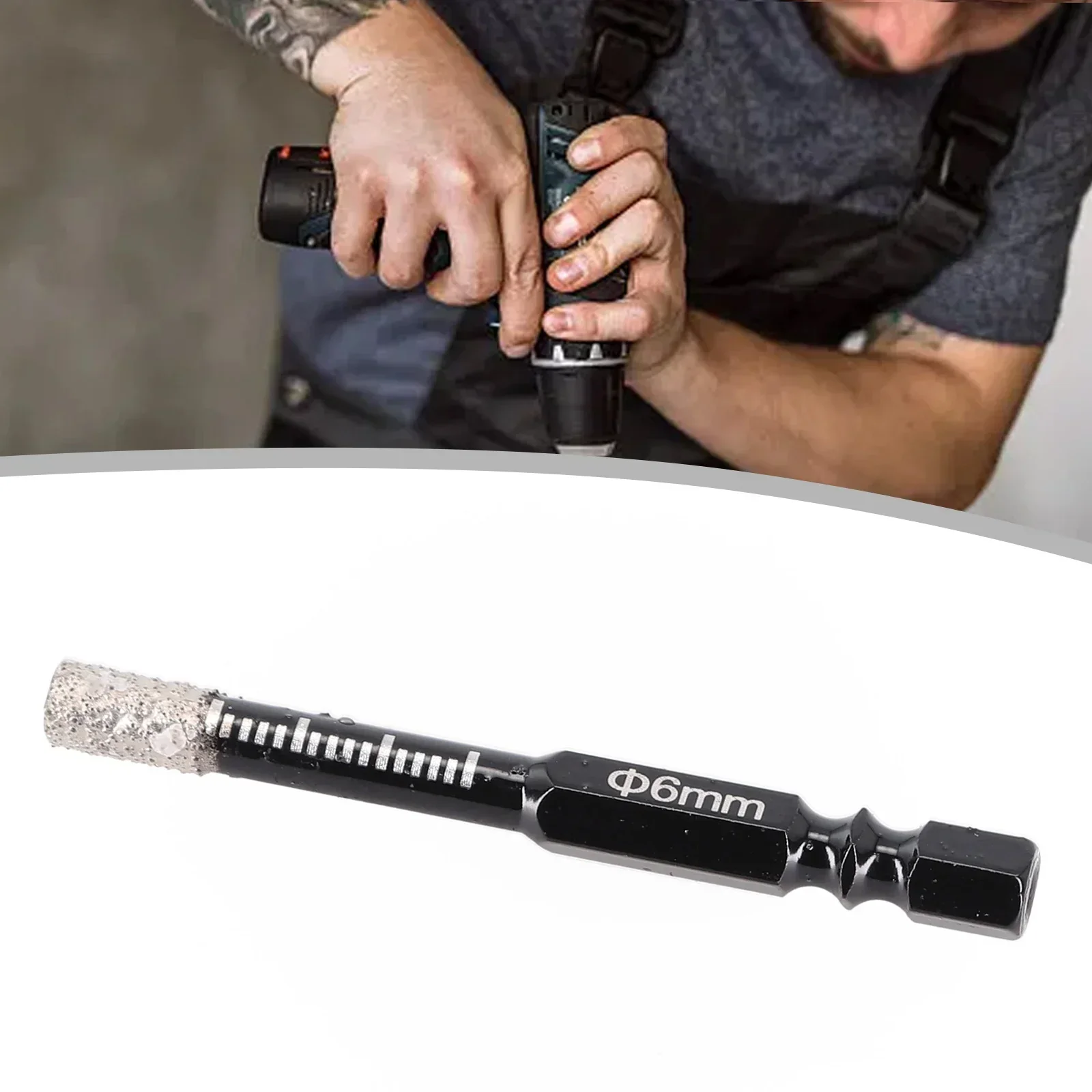 Punte da trapano a secco diamantate brasate sotto vuoto con manico esagonale da 6-12 mm Marmo Granito Apri foro per piastrelle vetrificate Punta da trapano diamantata Sega a tazza