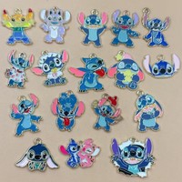 10pcs Cartoon Charms Jewelry Accessories Enamel Earring Phone Keychain Pendant Diy Making Craft Alloy Metal Gold Plated