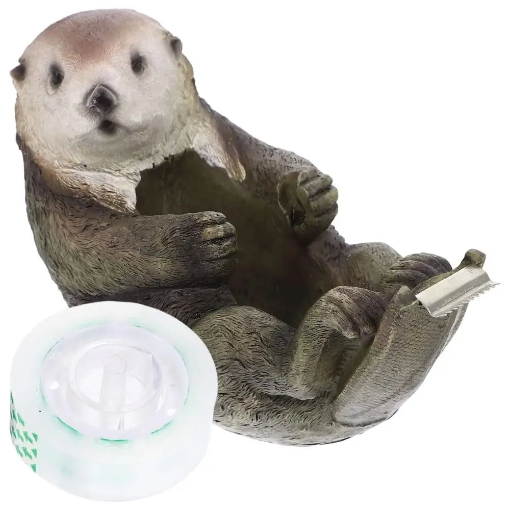 Office Supplies Cartoon Otter Tape Dispenser Resin Sloth Non-Skid Tape Cutter Animal Shaped Holder Tape Cutting Tool Paper Tape