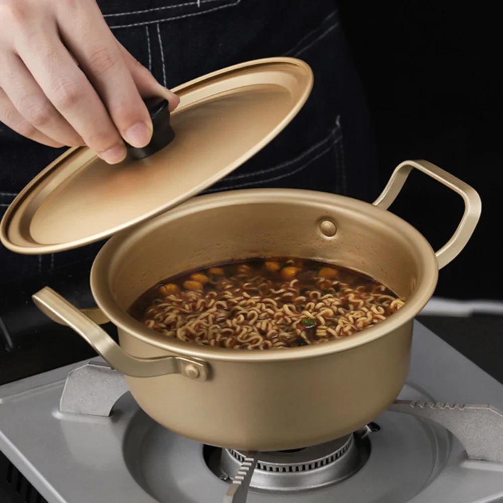 

Ramen Aluminum Noodle Cooker Small Pot For Instant Noodles Soup Eggs Quick Heating Kitchen Cooking Pot With Lid