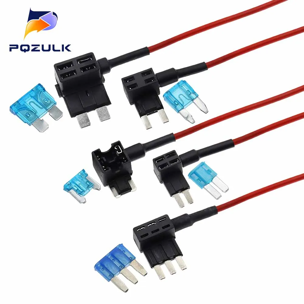 12V Mini mały średniej wielkości uchwyt bezpiecznika samochodowego Dodatkowy adapter TAP z standardowym bezpiecznikiem płaskim ATM 10A Weź urządzenia elektryczne