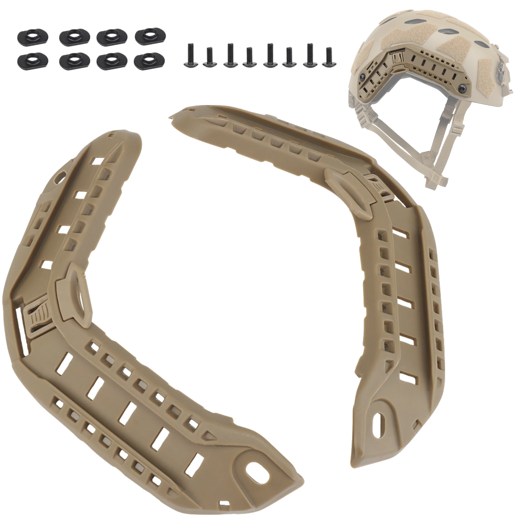 Wosport FAST High Cut Helmet Rail, Nylon Tactical Accessory, Easy Mounting Replacement Rail for Airsoft Outdoor Training