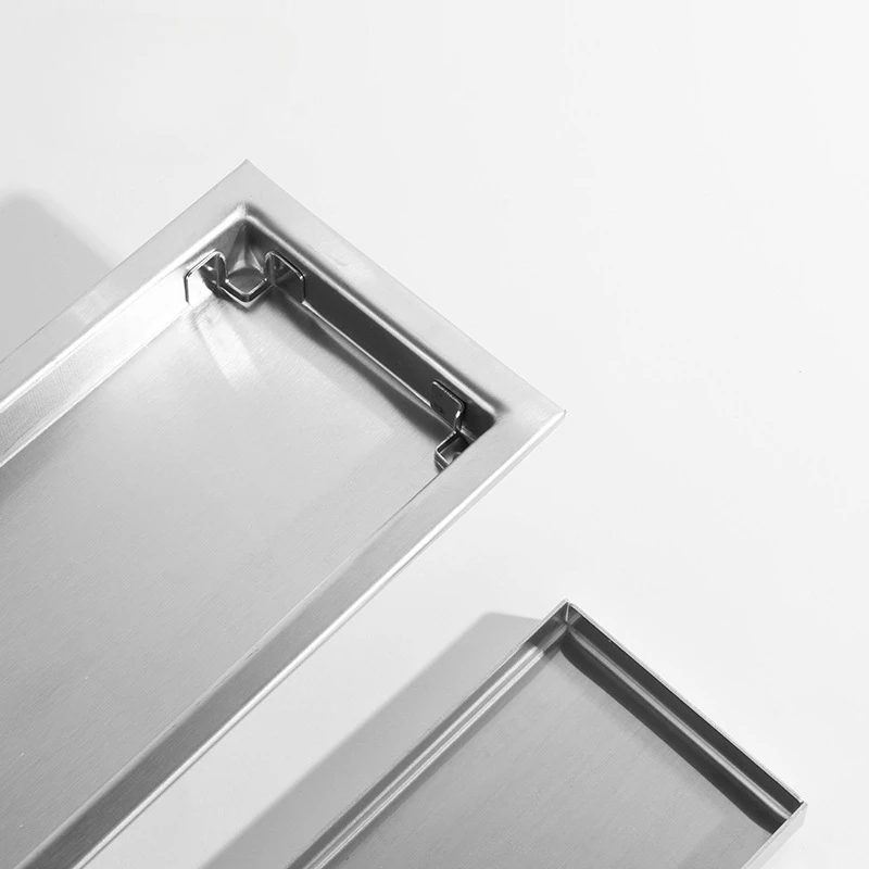 استنزاف أرضية مقاوم للرائحة من الفولاذ المقاوم للصدأ 304 للحمام، جودة فاخرة خفيفة، استنزاف أرضية طويل مخفي