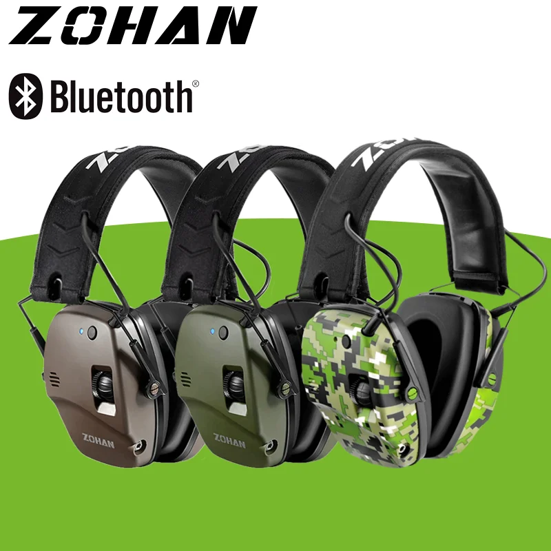 

ZOHAN 2PCS Bluetooth 5.4 Shooting Ear Protection Foldable Hearing Protection Noise Canceling Earmuffs with Sound Amplification