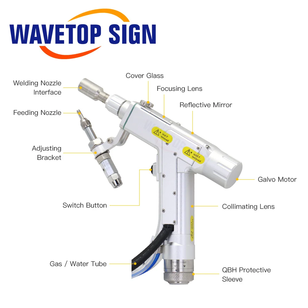 WaveTopSign Raytools BW101 Handheld Laser Welding Head 0-3kW Wire Feeder For Fiber Laser Welding Machine