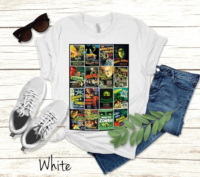Vintage Horror Movies Tee - Classic Monsters