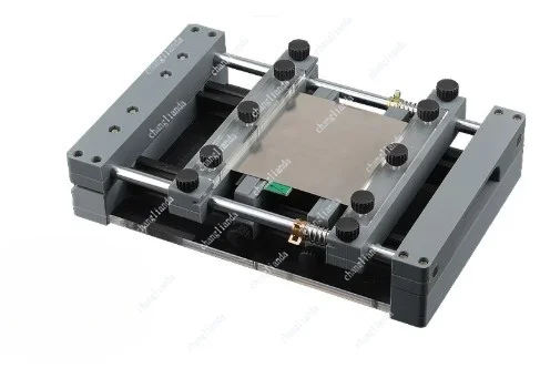 Manual screen printer with compact desktop solder paste stencil printer and print area