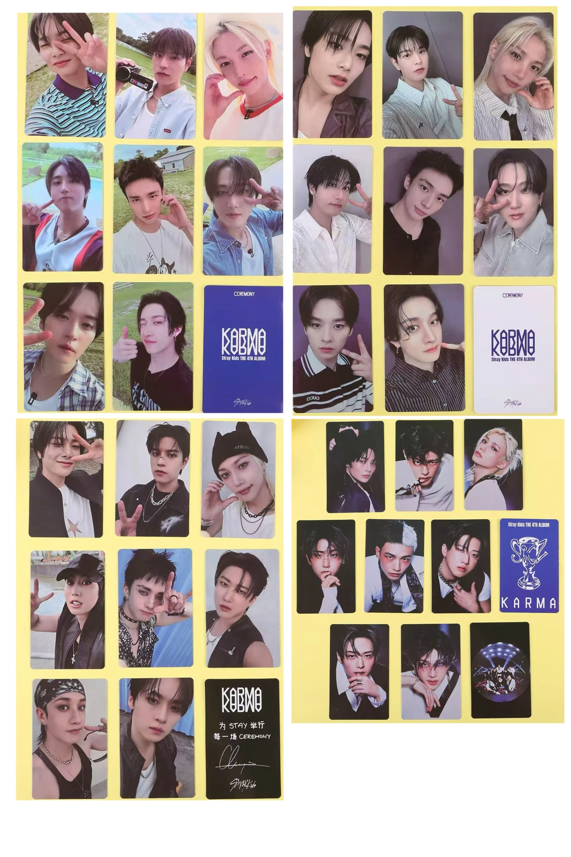 

KPOP SKZOO Korean boy band Stray Kids avatar cards FELIX, BANGCHAN, HYUNJIN, HAN albums KARMA song cards Chinese cards holiday g