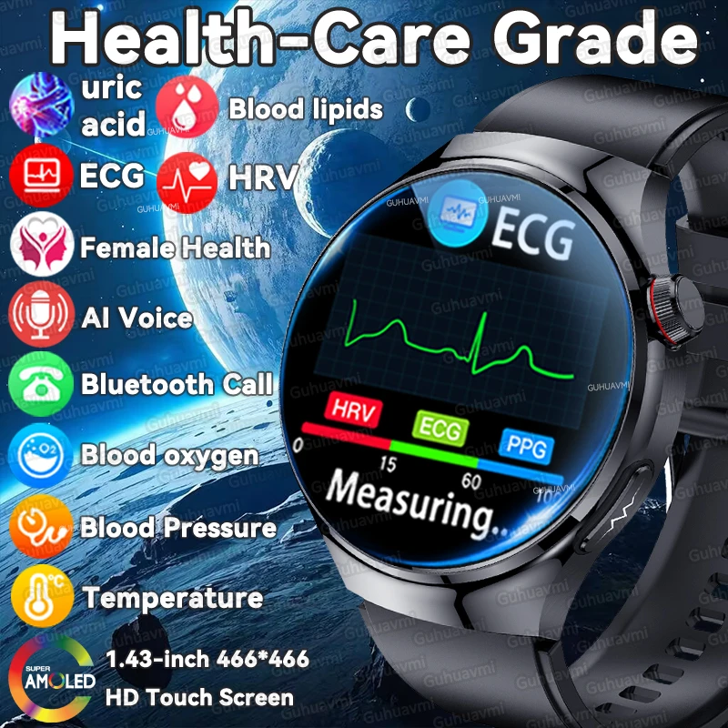For Xiaomi Original ECG+HRV Smart Watch Men Lipid Uric Acid Temperature Five Organ Health Watches Bluetooth Call Smart Bracelet