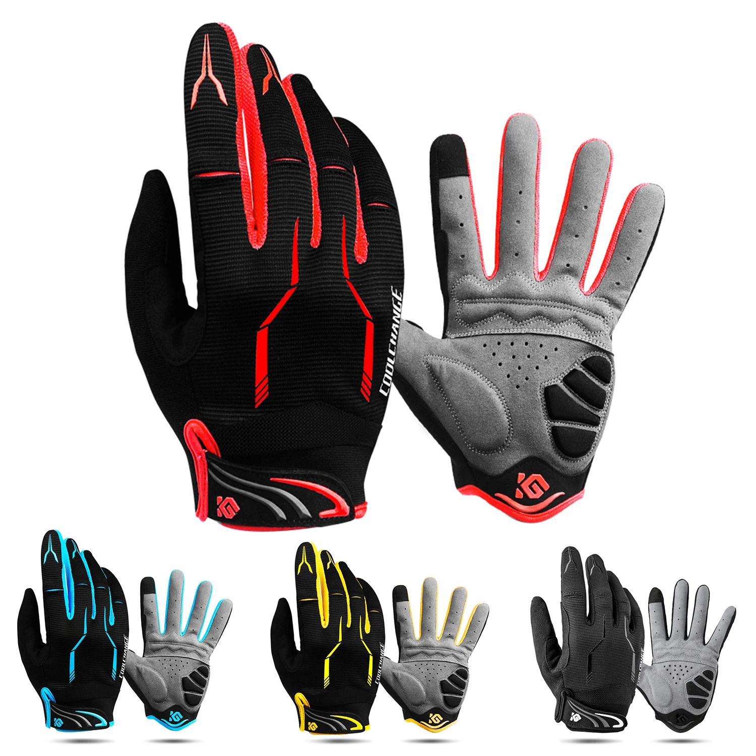 CoolChange Cycling Gloves Touch Screen GEL Pad Outdoor Sport Luva Ciclismo Bike Glove Man MTB Full Finger Bicycle Phone Gloves