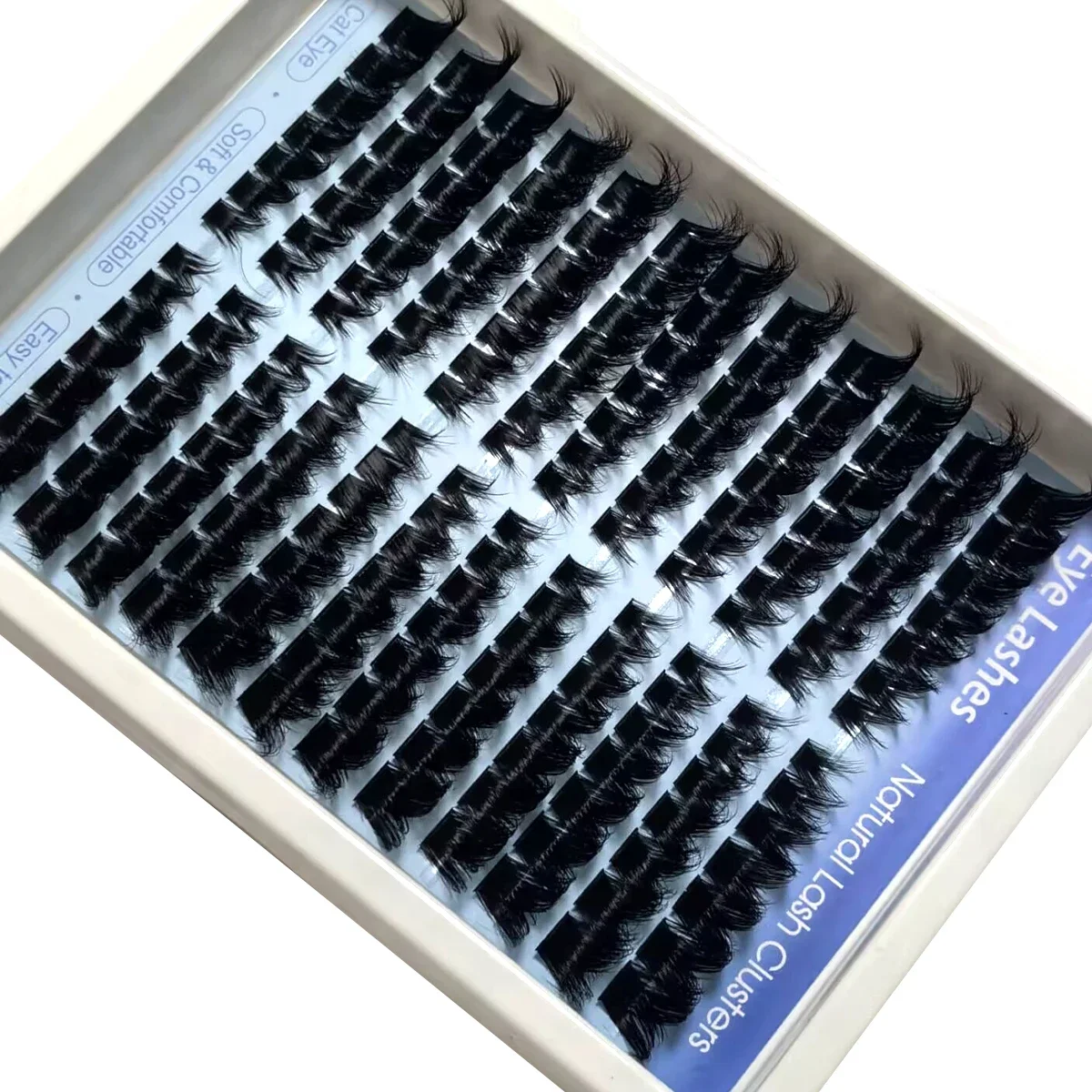 HBZGTLAD 12 Reihen 8D Flauschige Einzelwimpern-Cluster-Extensions, künstliche Wimpern für DIY zu Hause, Cluster-Make-up-Wimpernwerkzeuge