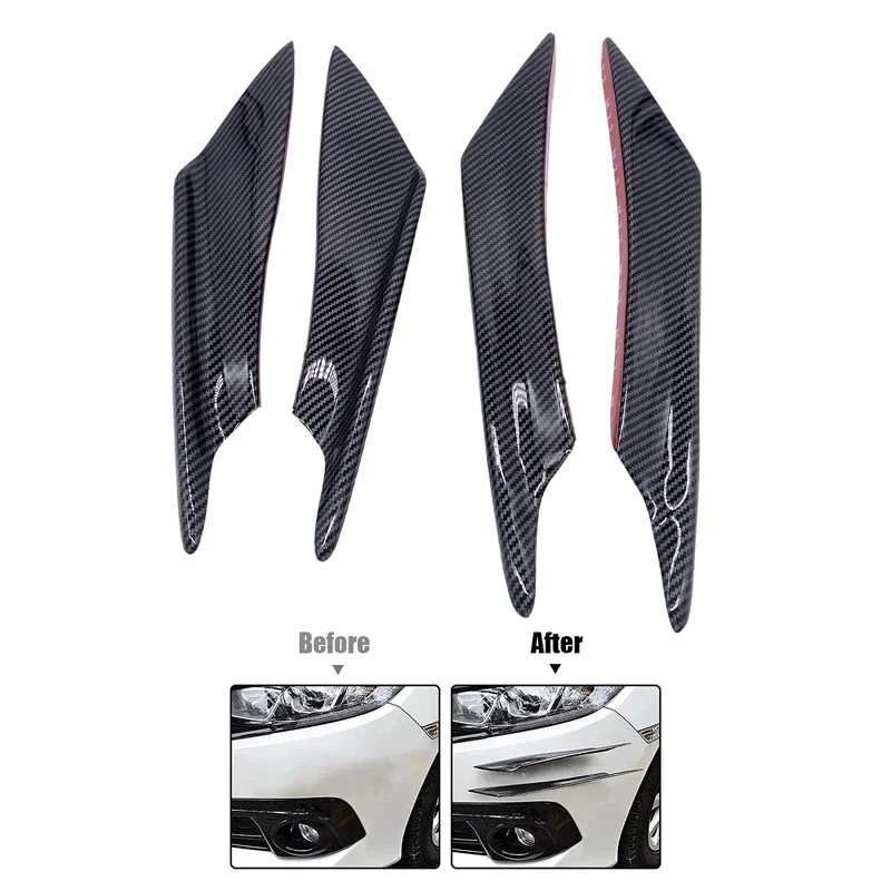 4 قطعة/المجموعة سيارة العالمي الجبهة الوفير الجانب الخارجي المفسد كانار تقليم الجبهة حافة مصد السيارة ديكور زعانف الناشر سيارة الجسم التصميم ديكور #5