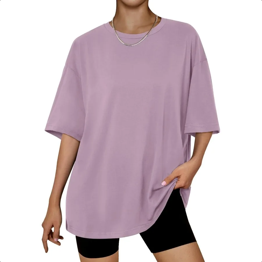 

Trendy Queen Womens Oversized Summer T Shirts Fashion Workout Plus Size Tops Short Sleeve Beach Vacation Gym Clothes 2025