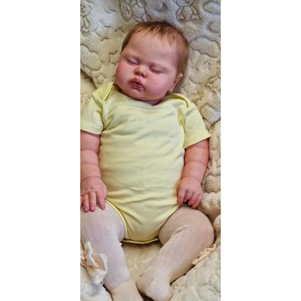 

24Inch Finished Painted Reborn Baby Doll Pickle with Rooted Hair Lifelike Reborn Toddler Dolls 3D Skin Tone Muñeca Reborn Bebe