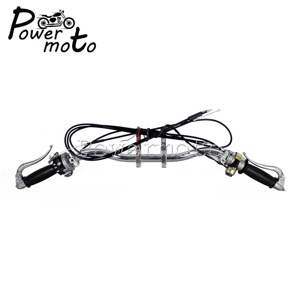 Manillar Retro cromado para motocicleta con Cable de palanca de agarre para BMW Zündapp DB DS DBK KS 750 MW M1 M1M M1S M72 R12 R75 R51 R61 R66 R71