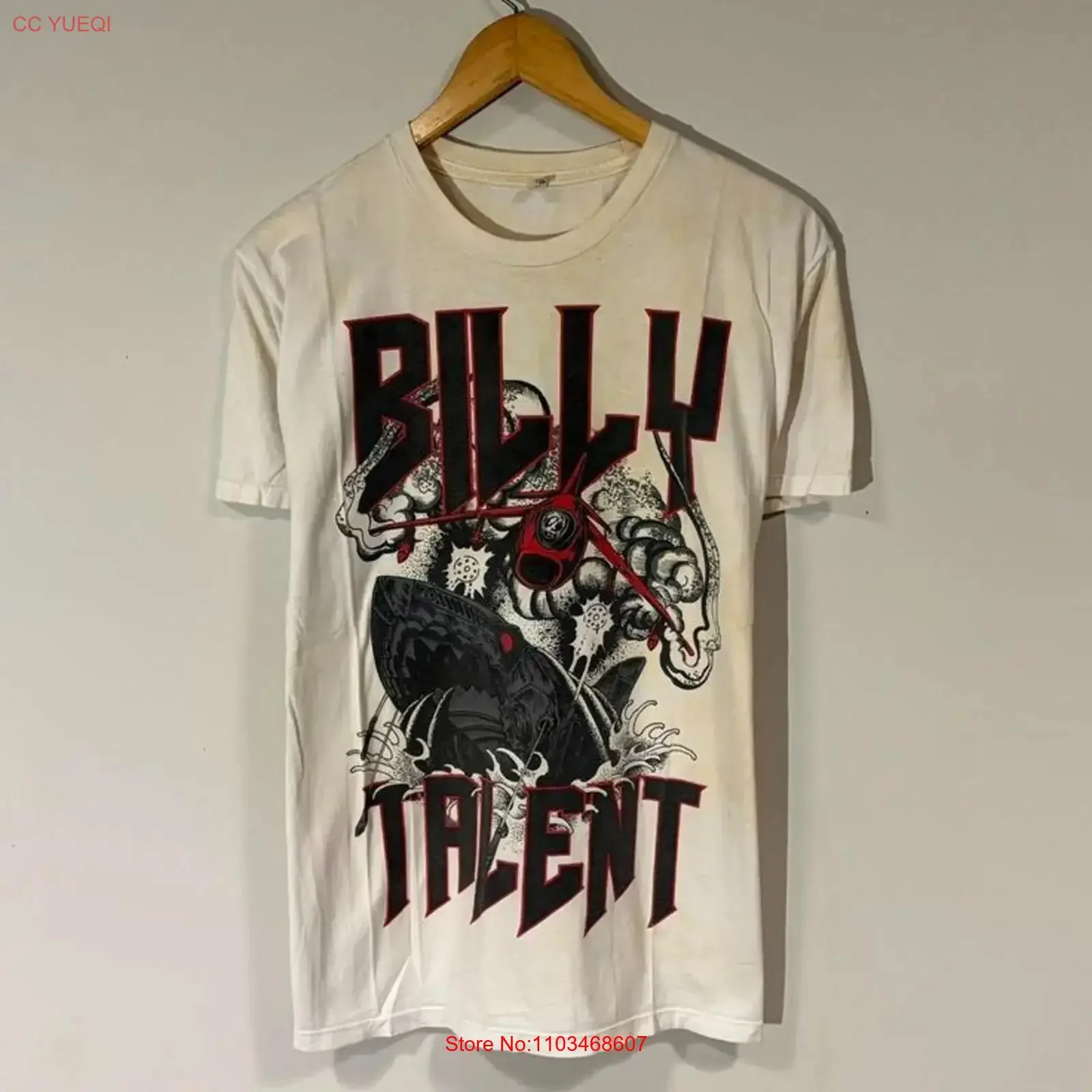 Billy Talent Surprise Shark T-Shirt Tour Konzert Größe S bis 5XL SEG_474 Vintage Washed Stretched Stylische, lässige Designerkleidung