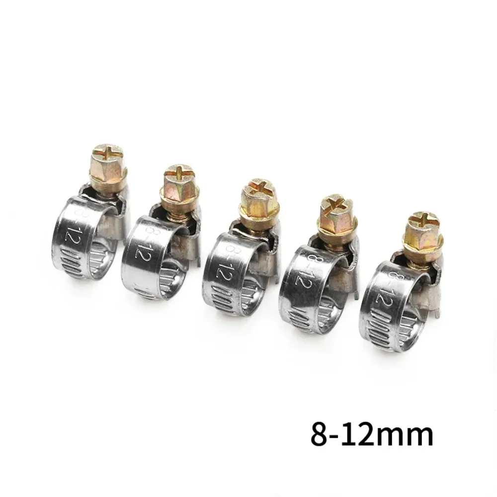 50/100PCS 파이프 클램프 정품 희년 스테인레스 스틸 호스 클립 자동차 연료 호스 파이프 클램프 웜 드라이브 내구성 항산화