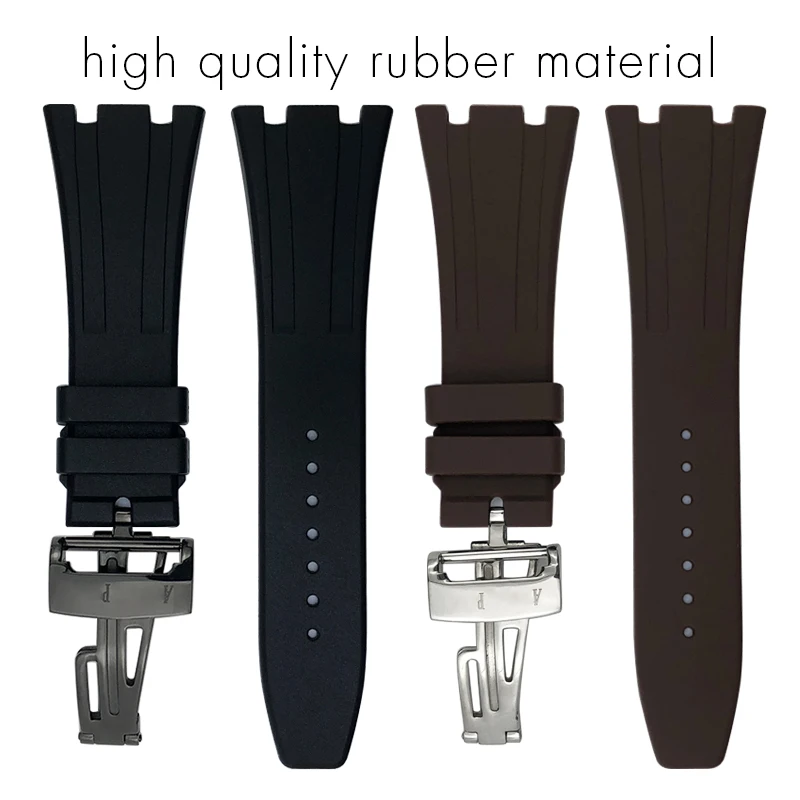 HAODEE 26mm Fluororubber Watchband for Audemars Piguet Royal Oak Offshore Black Yellow Orange Waterproof Watch Strap Accessories