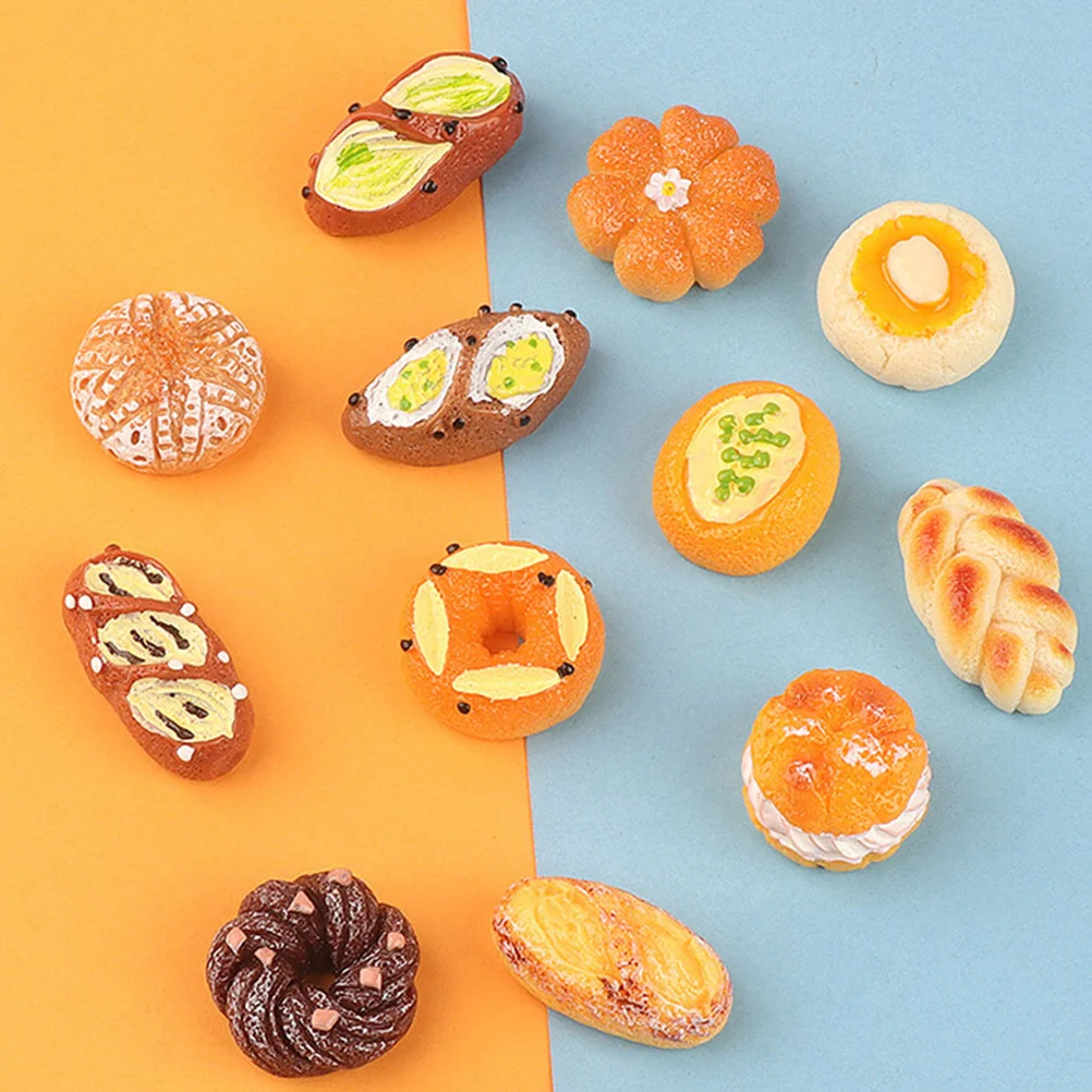 

18Pcs Realistic Simulation Bread Resin Craft Breads for Photography Display Decoration Desktop Ornament DIY Project