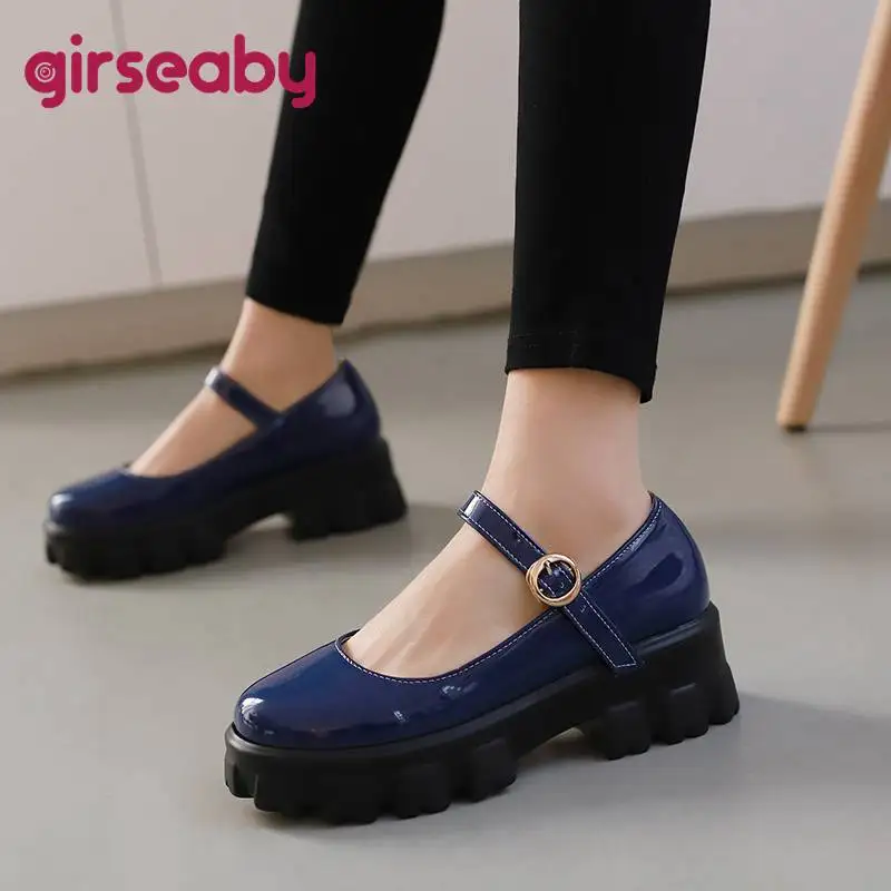 

Женские туфли-лодочки с круглым носком, на толстом каблуке 5,5 см