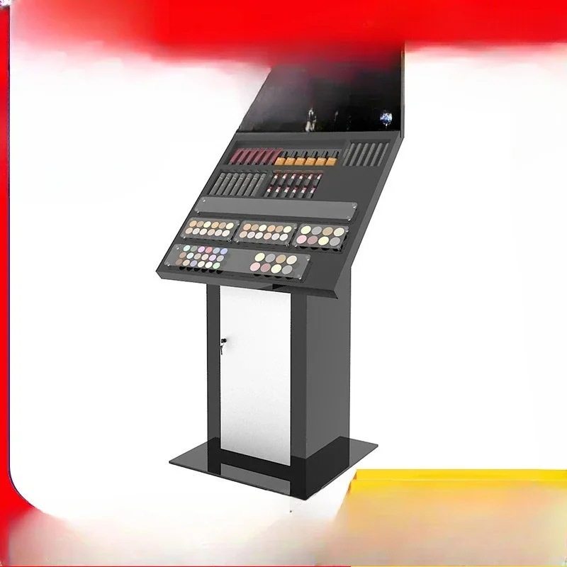 Makeup Display Cabinet Cosmetics Display Cabinet, Makeup Tester Standing Front Desk Experience Desk Showcase