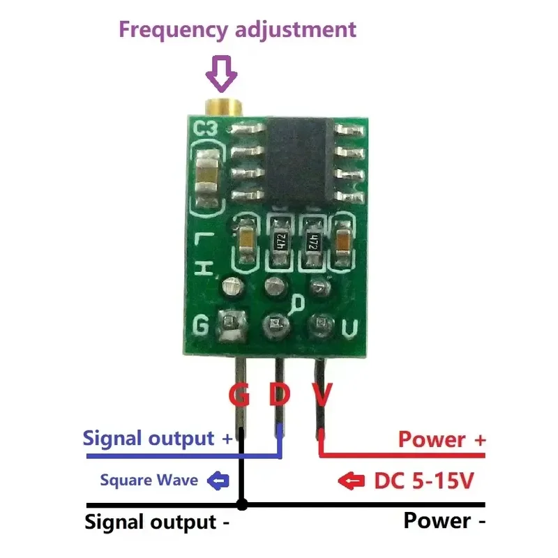 TP354 NE555 Square Wave Pulse Generator Module 50Hz-6KHz 0.8Hz-60Hz Frequency Adjustable Module Oscillator Output Signal