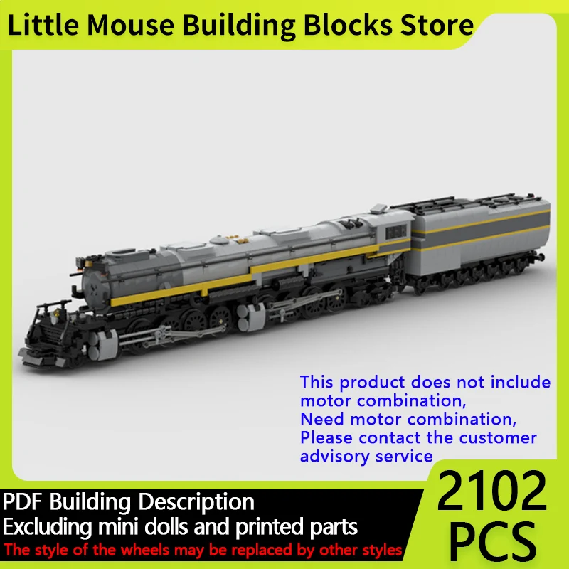 City Car Model MOC Building Bricks Big Boy Type Steam Locomotive Modular Technology Gifts Holiday Assemble Children Toys Suit