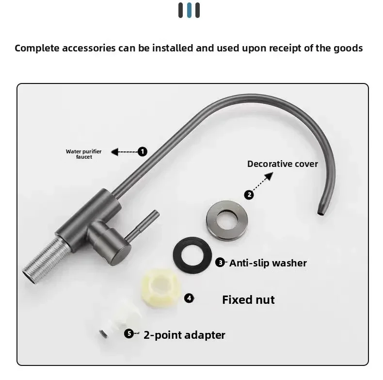 Kitchen Water Purifier Faucet Filter Direct Drinking Water Single Cooling 304 Stainless Steel Water Purifier Faucet