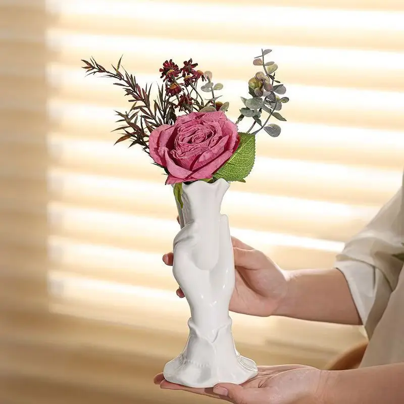 European Vase Narrow Mouth Small Diameter Ceramic Vase Artwork Ornament Living Room Bedroom Entrance Flower Ware