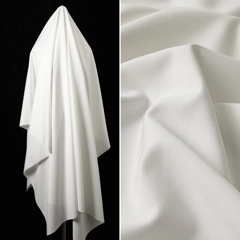 

White Wrinkle Resistant Suit Fabric for Diagonal Drape Creative Suit Jacket Pants Skirt Clothing Designer Diy Sewing Cloth