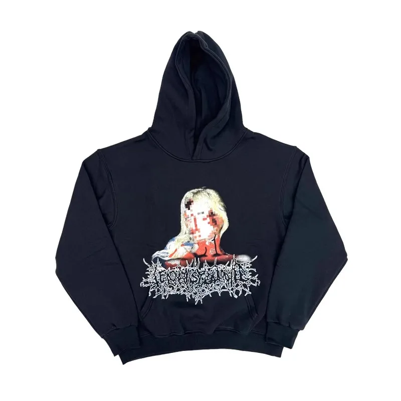 

Толстовка с капюшоном Destroy Lonely Pixel Lady Merch, толстовка с принтом, толстовка WY1227