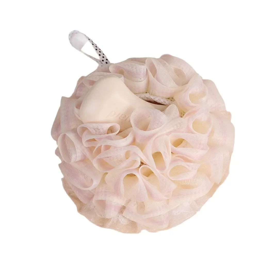 

Rubbing and Bathing Tools Luxury Bath Sponge Set, Lace - Trimmed Shower Loofah & Bath Flower for Gentle Exfoliation