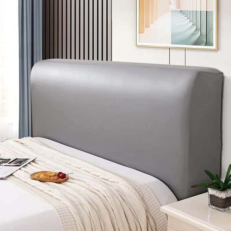PU Leather Elastic Bedside Soft Headboard Cover Breathable Bedroom Bed Slipcovers All Inclusive Watertight Protective Dust Cover