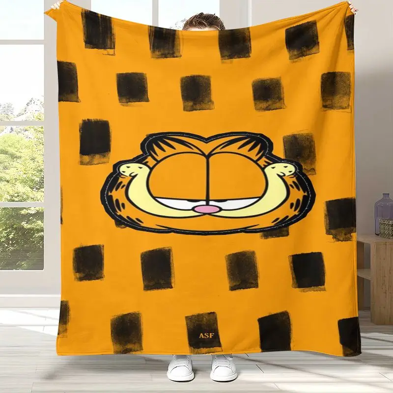 Cute Cartoon G-Garfield Soft Flannel Throw Blanket,Cozy Warm Blanket for Bed,Sofa,Living Room,Picnic,Camping,Home Decor,Gift Kid