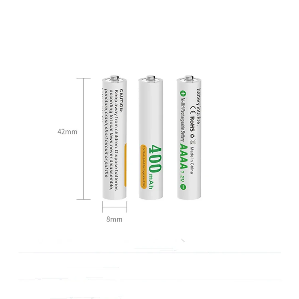 2PCS AAAA Rechargeable Battery Stylus 1.2V 400mAh AAAA Ni-MH Rechargeable Battery with Charger