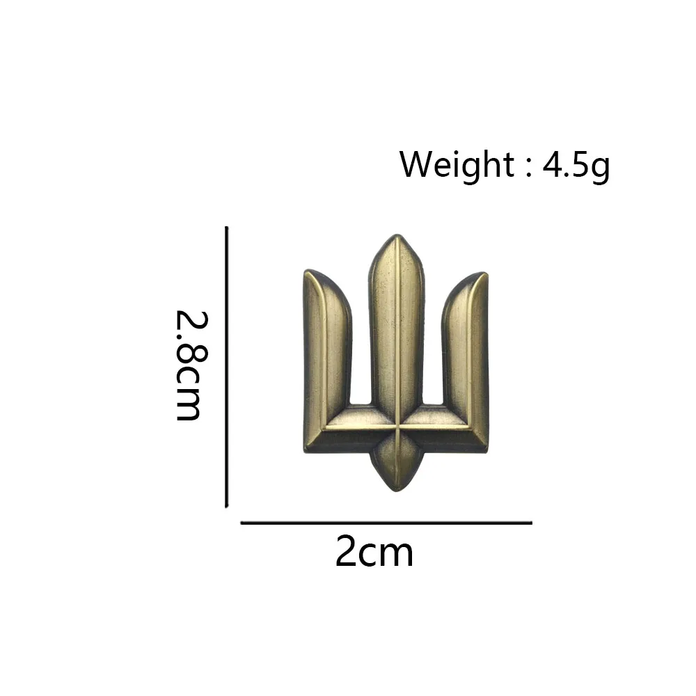 Ukraine Nationalwappen Brosche Goldfarben Tryzub Dreizack Metall Reversnadel Herren Damen Patriotischer Schmuck Militärisches Anzugabzeichen Accessoire – Detail 3