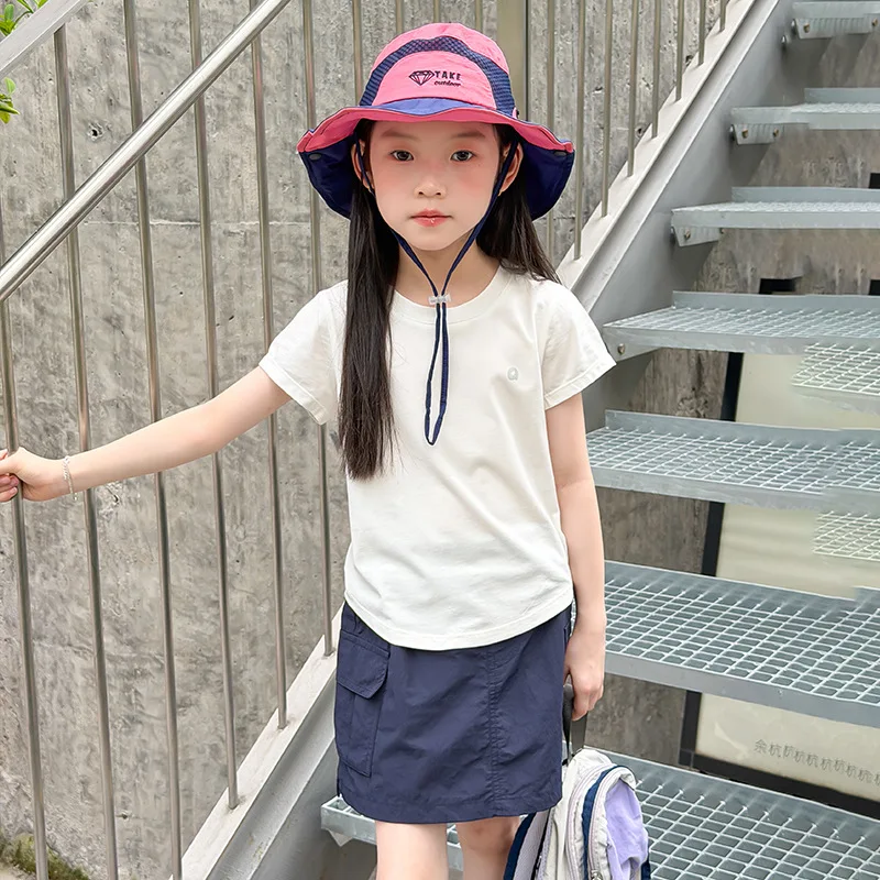 Kids Summer Basic T-Shirt Smooth Skin Fitting Breathable Soft Elastic Cotton Cool Short Sleeve T-shirt 2026 New