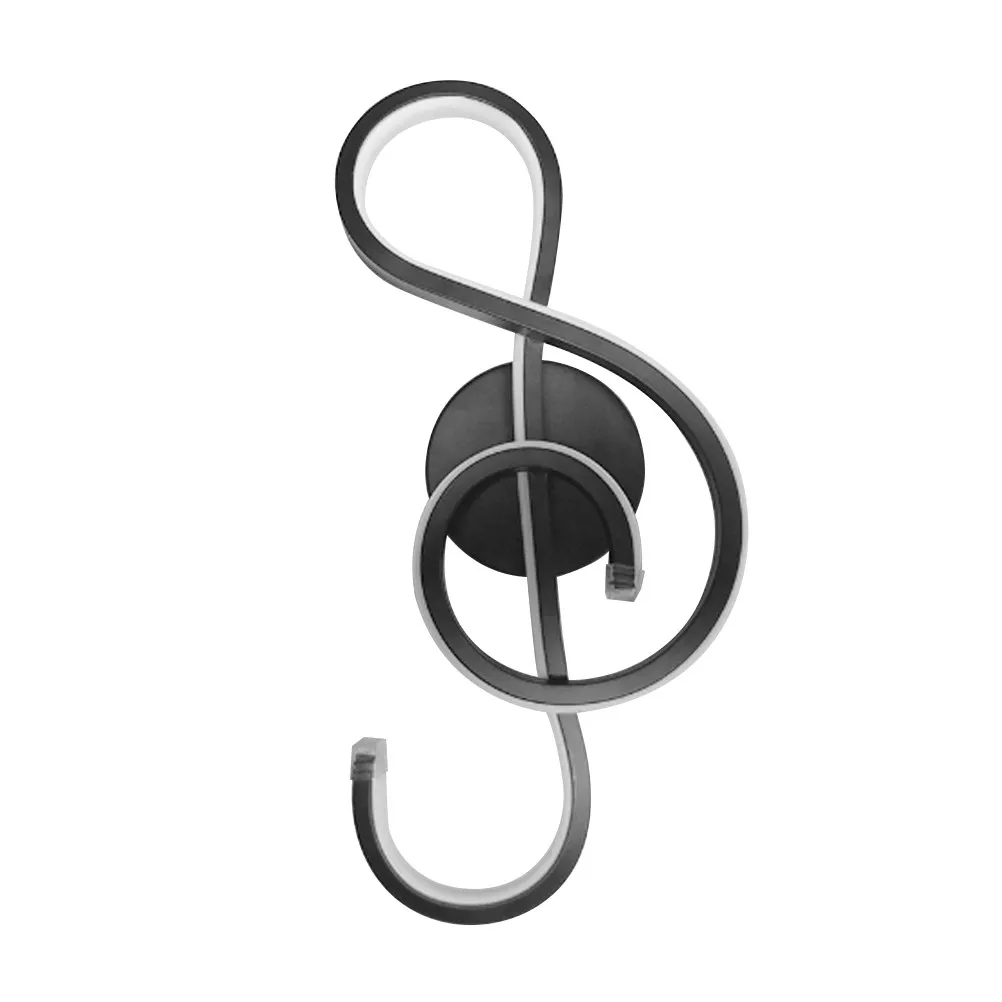 Music Note Wall Lamp Creative LED Iron Art Lighting Warm Light Bedroom Corridor Decorative Modern Rotatable Sconce Living Room