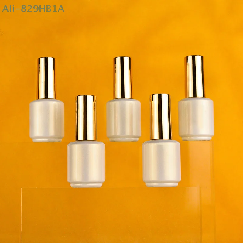 15ml Pearl Color Nail Polish Bottle Empty With Lid Brush Cosmetic Containers Nail Glass Bottles With Brush