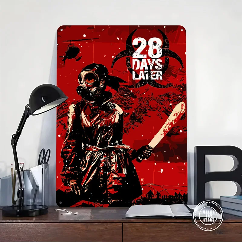 28 Days Later Movie Personalized 3D Textured Metal Poster Wall Art Vintage Tin Signs for Living Room Decoration Items Wand Deko