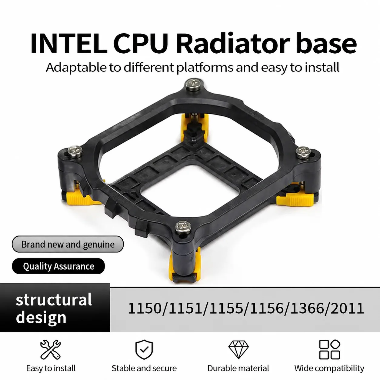 Support de dissipateur thermique pour processeur Intel, support de refroidisseur de processeur adapté aux modèles 1150/1151/1155/1156/1366/2011/X79/X99